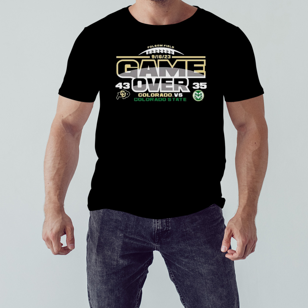 Colorado Buffaloes vs Colorado State Rams 2023 Rocky Mountain Showdown Football Score T-Shirt 1 Unisex tshirt