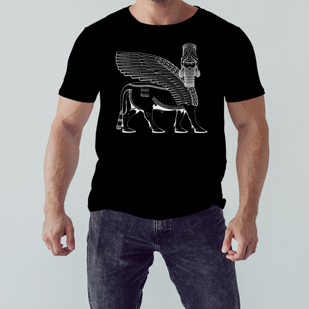 Lamassu Winged Bull Front White shirt 1 Unisex tshirt