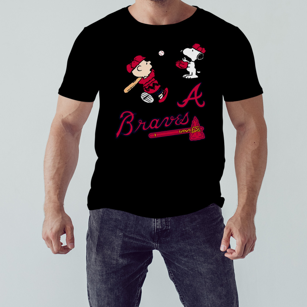 Peanuts Charlie Brown And Snoopy Playing Baseball Atlanta Braves shirt 1 Unisex tshirt