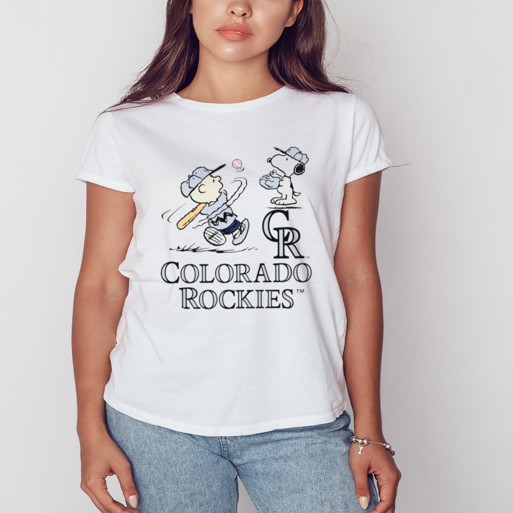 Peanut Snoopy And Charlie Brown Colorado Rockies Sitting Under