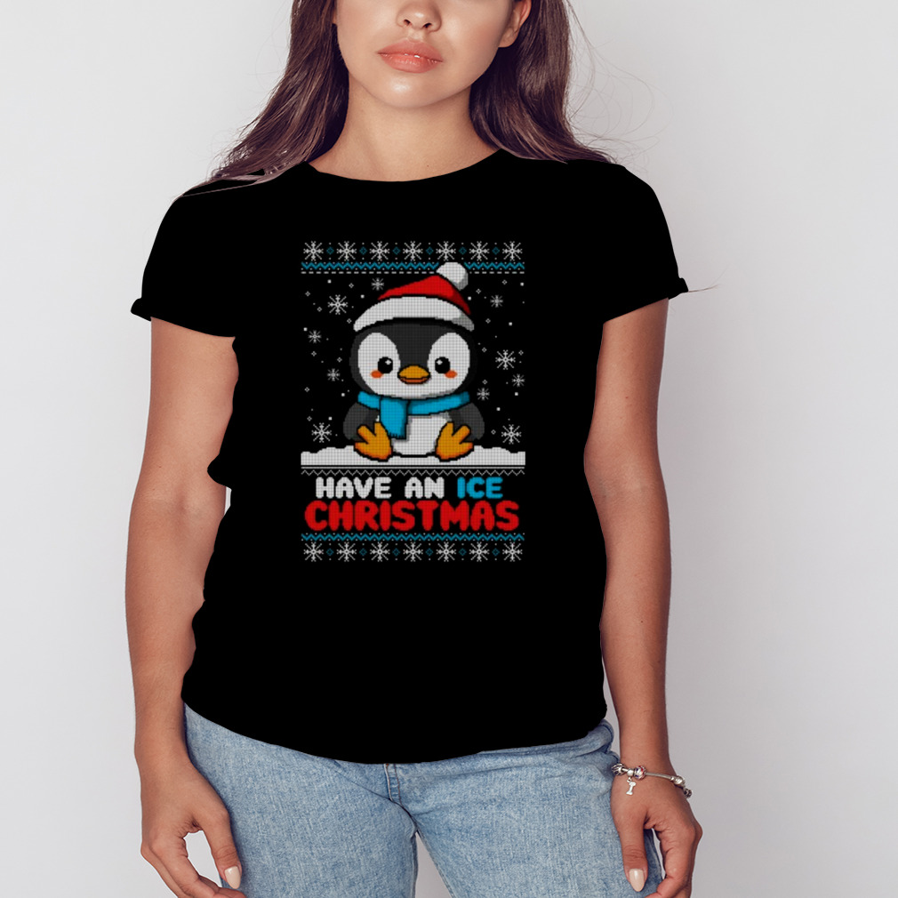 Penguin ice Christmas ugly shirt 2 Women's tshirt