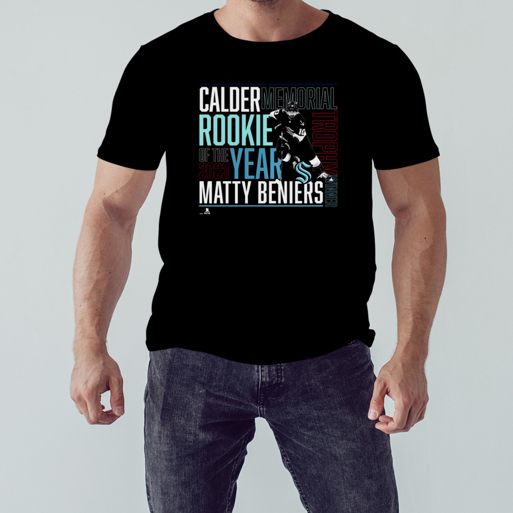 Seattle Kraken Matty beniers 2023 calder memorial rookie of the 2023 year art t-shirt 1 Unisex tshirt