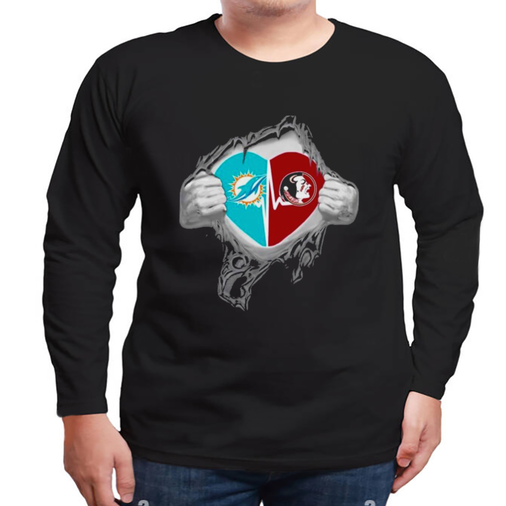 Blood Inside Me Miami Dolphins And Florida State Seminoles It’s In My Heart T-Shirt 3 Longsleeve tshirt