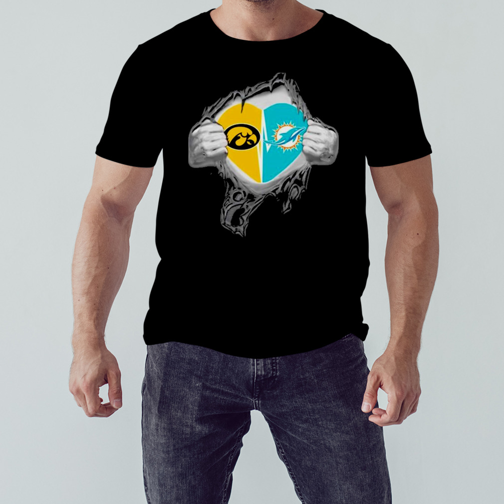 Blood Inside Me Miami Dolphins And Iowa Hawkeyes It’s In My Heart T-Shirt 1 Unisex tshirt