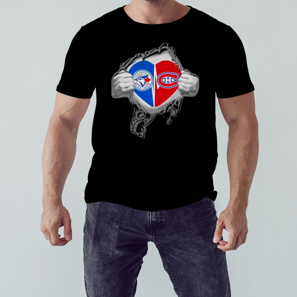 Blood Inside Me Toronto Blue Jays And Montreal Canadiens It’s In My Heart T-Shirt 1 Unisex tshirt