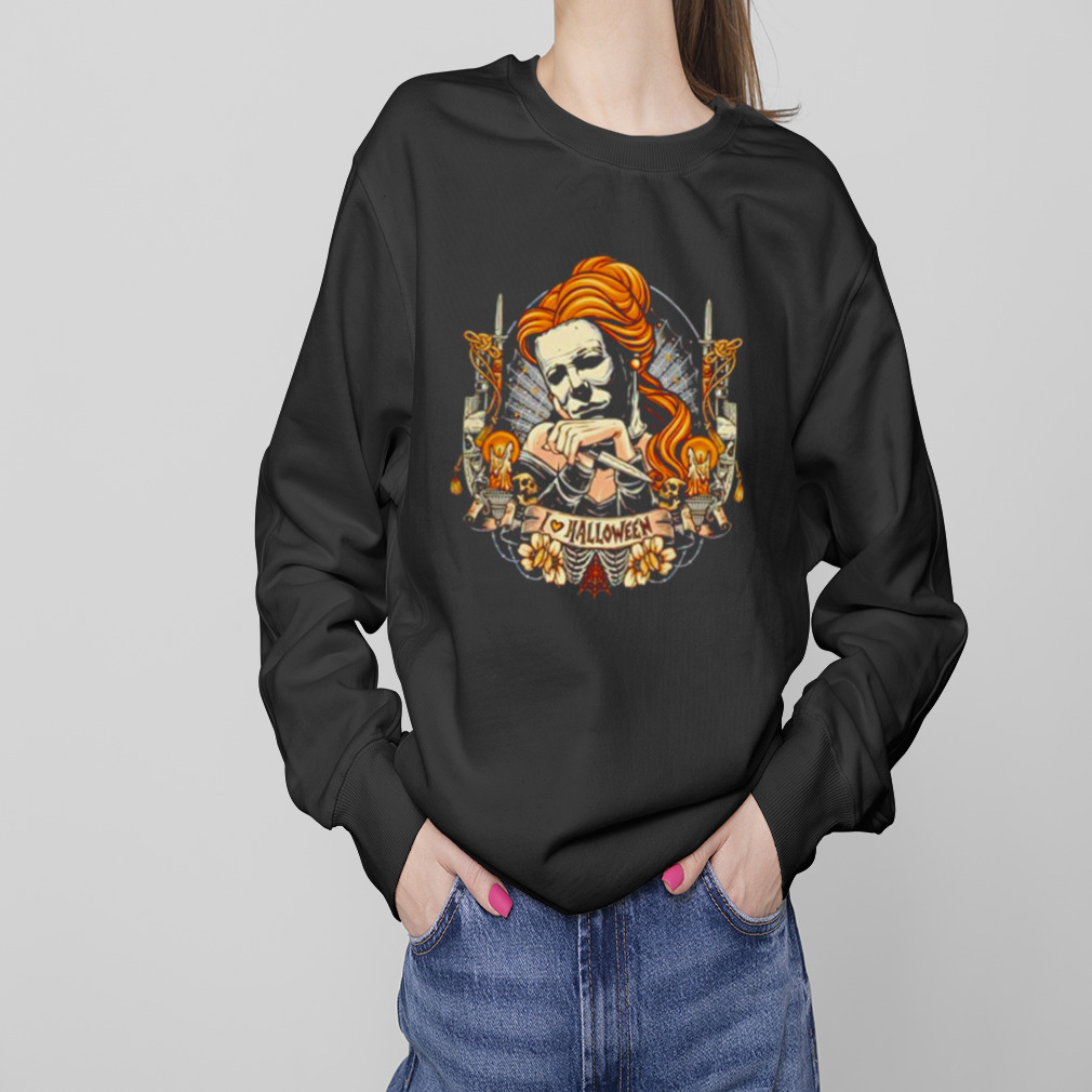 I Love Halloween A mashup of Belle and Michael Myers shirt 4 Sweaters