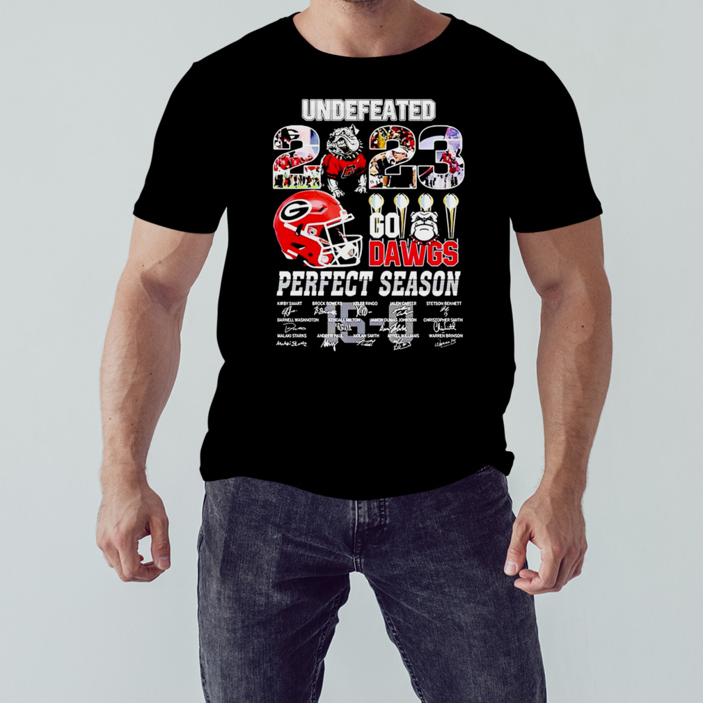 New Undefeated 2023 Go Dowgs Perfect Season Georgia Bulldogs Fan Gifts T-Shirt