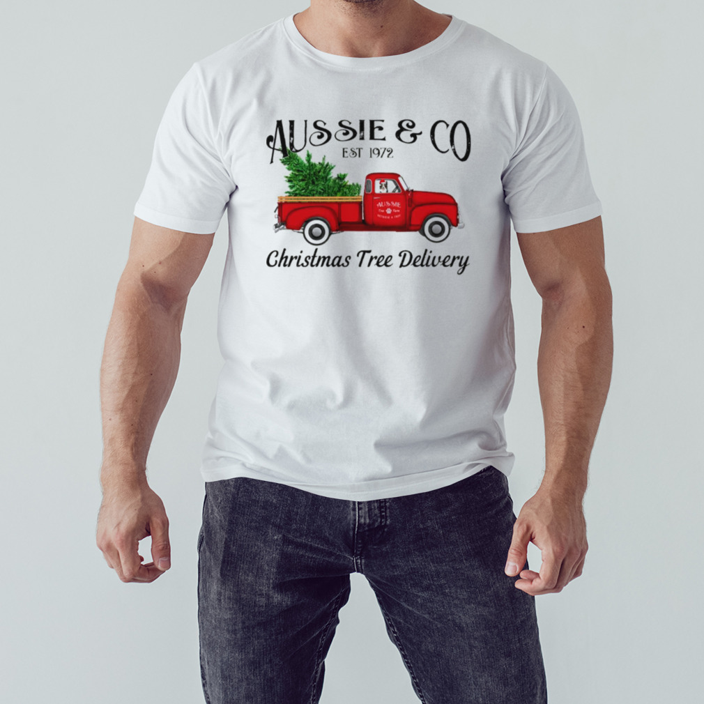 Aussie Australian Shepherd Christmas Tree Antique Truck shirt