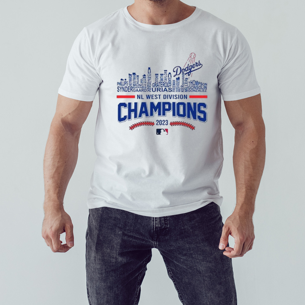 Los Angeles Dodgers 2023 NL West Division Champions Players Names Skyline Shirt