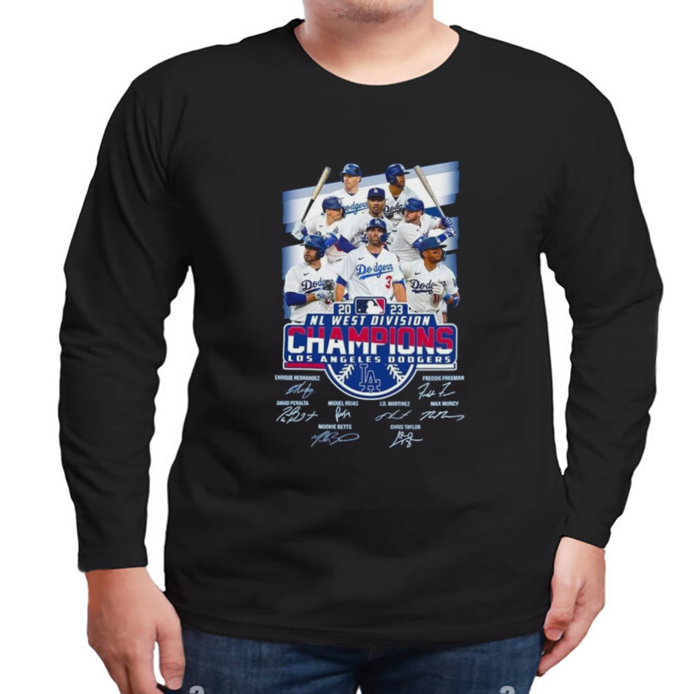 2023 AL West Division Champions Los Angeles Dodgers Signatures T-Shirt 3 Longsleeve tshirt