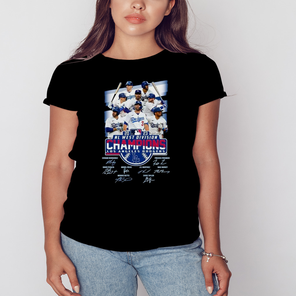 2023 AL West Division Champions Los Angeles Dodgers Signatures T-Shirt 2 Women's tshirt
