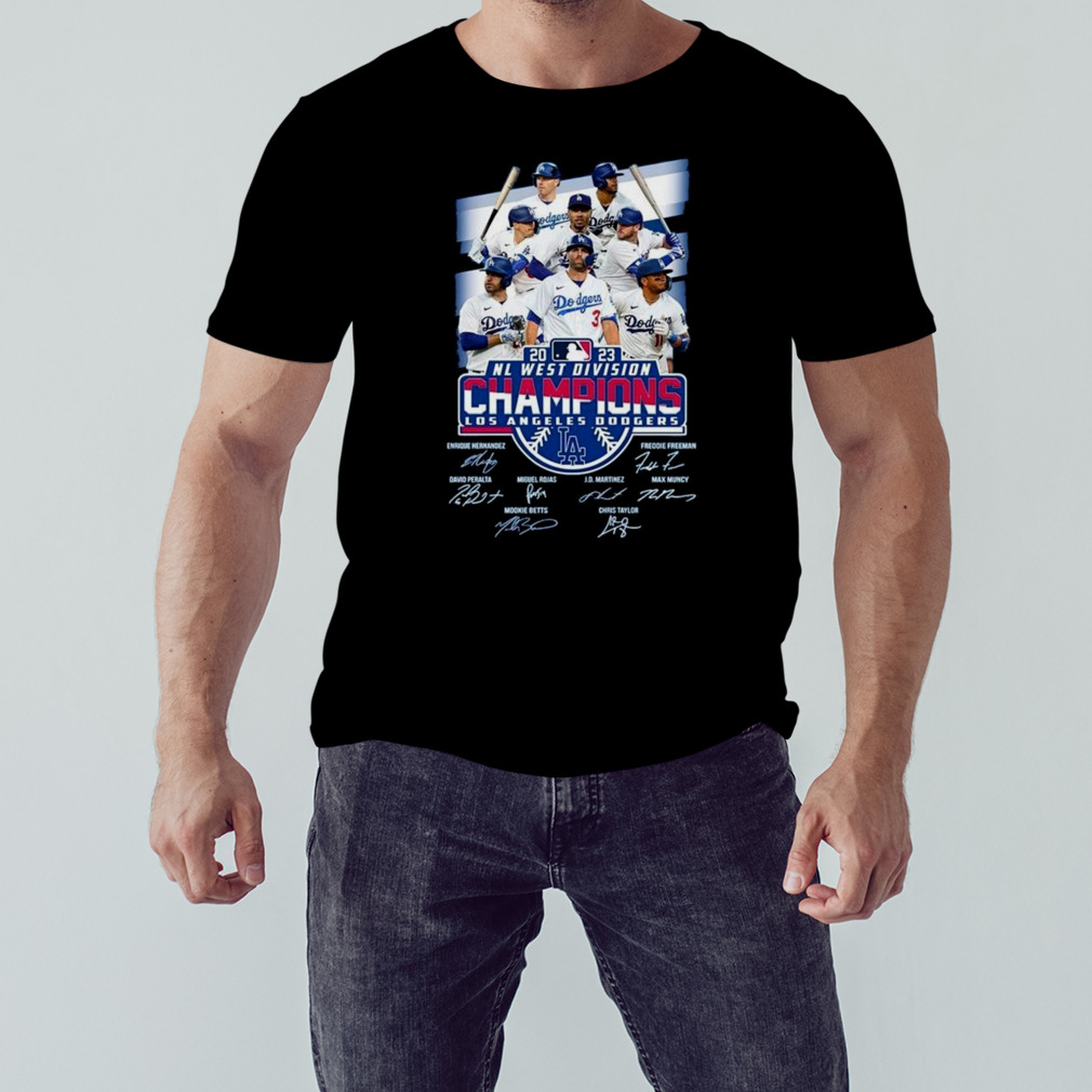 2023 AL West Division Champions Los Angeles Dodgers Signatures T-Shirt 1 Unisex tshirt