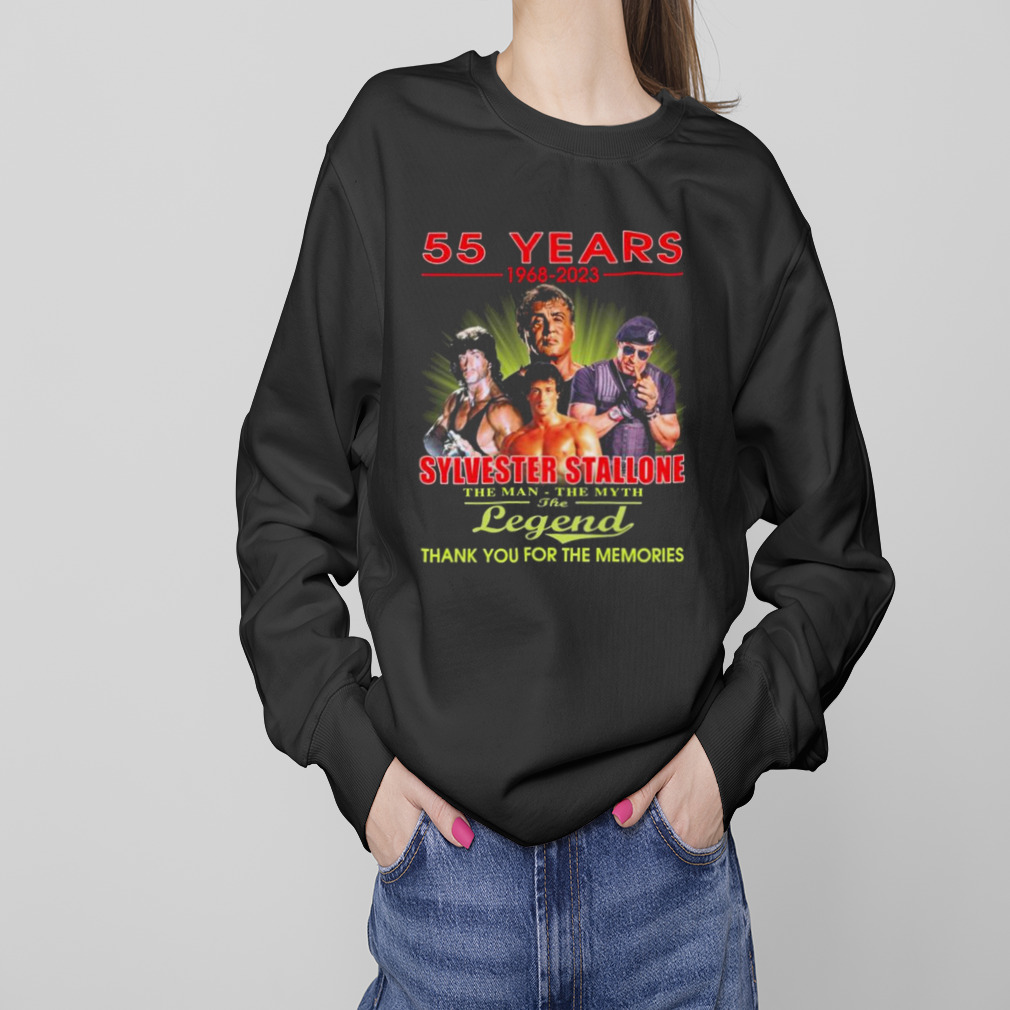55 Years 1968 – 2023 Sylvester Stallone The Man – The Myth – The Legend Thank You For The Memories T-Shirt 4 Sweaters