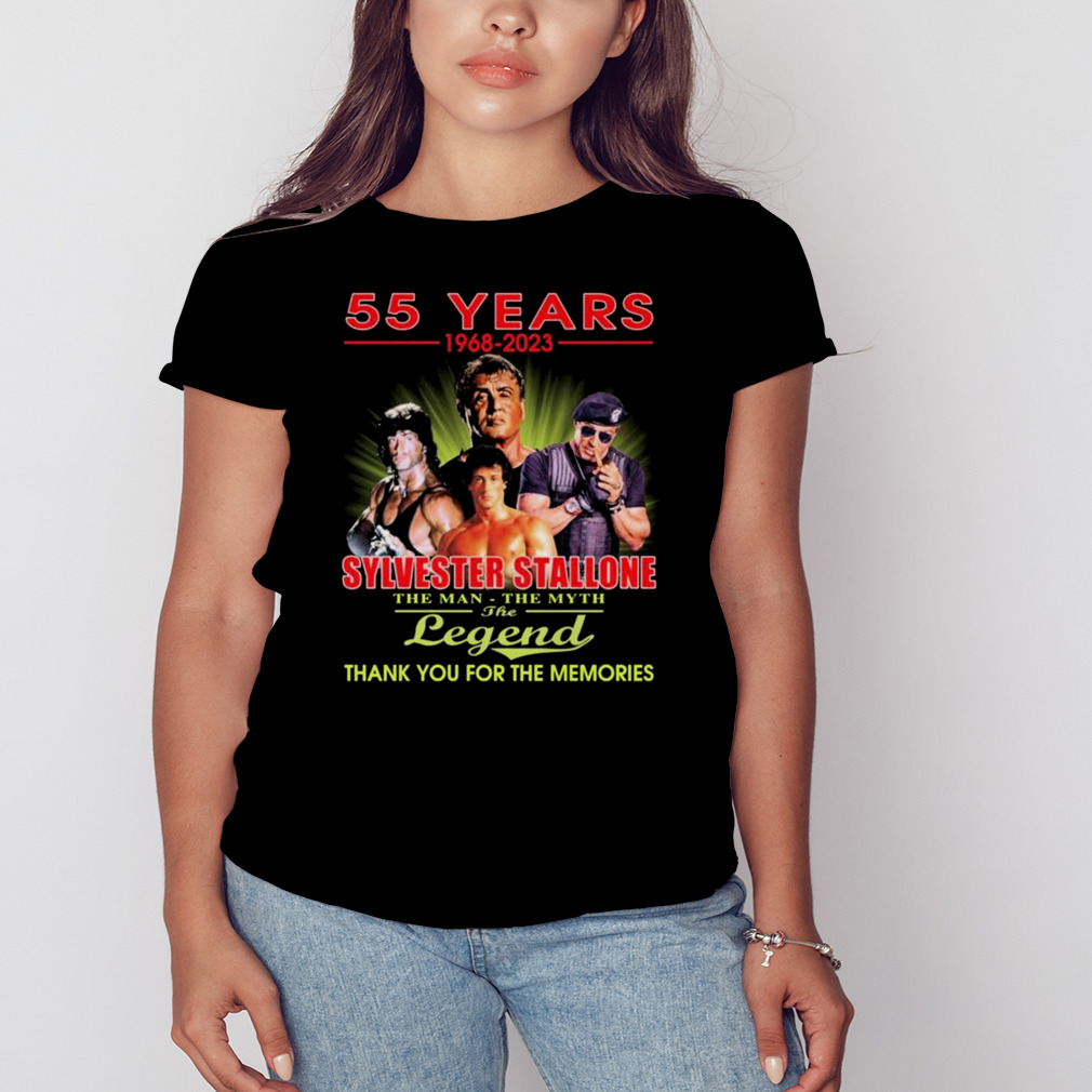 55 Years 1968 – 2023 Sylvester Stallone The Man – The Myth – The Legend Thank You For The Memories T-Shirt 2 Women's tshirt