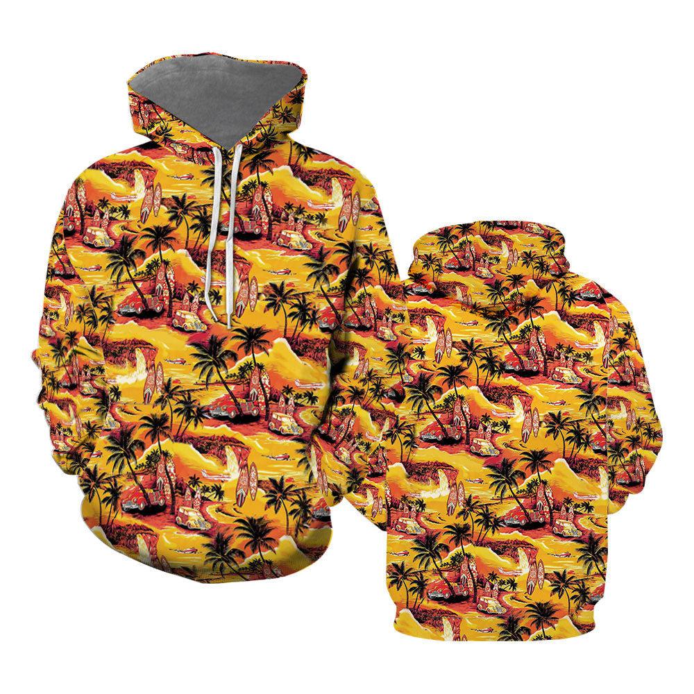 90’s Orange And Yellow Tropical All Over Print  For Men & Women  HP2241