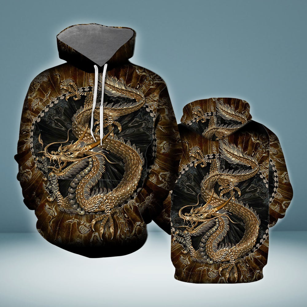 Amazing Dragon Gold In Chinese All Over Print  For Men & Women  HT2849