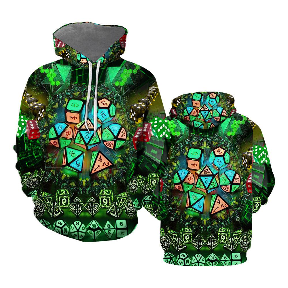 Amazing Glowing Kaleidoscope Dice Green All Over Print  For Men & Women  HP2253