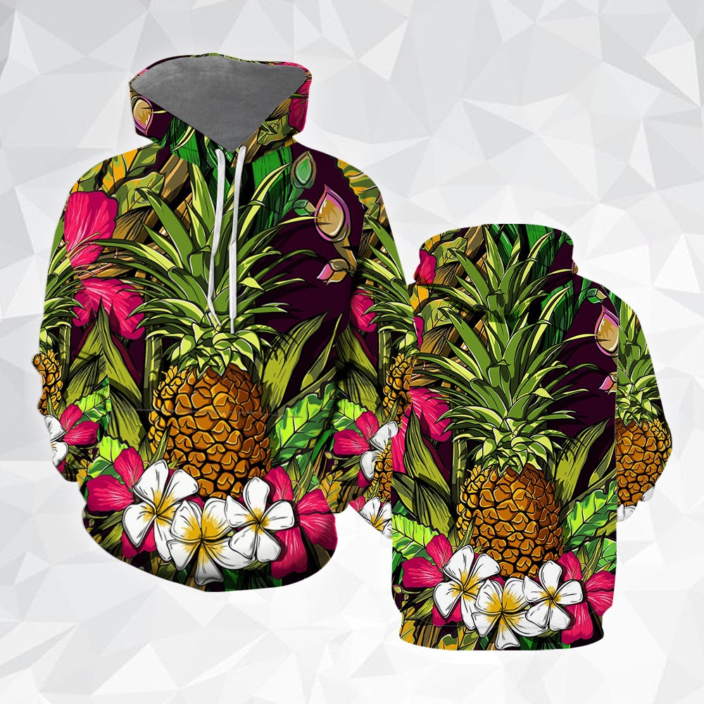 Amazing Tropical Flowers Polynesian Pineapple All Over Print  For Men & Women  HT9011