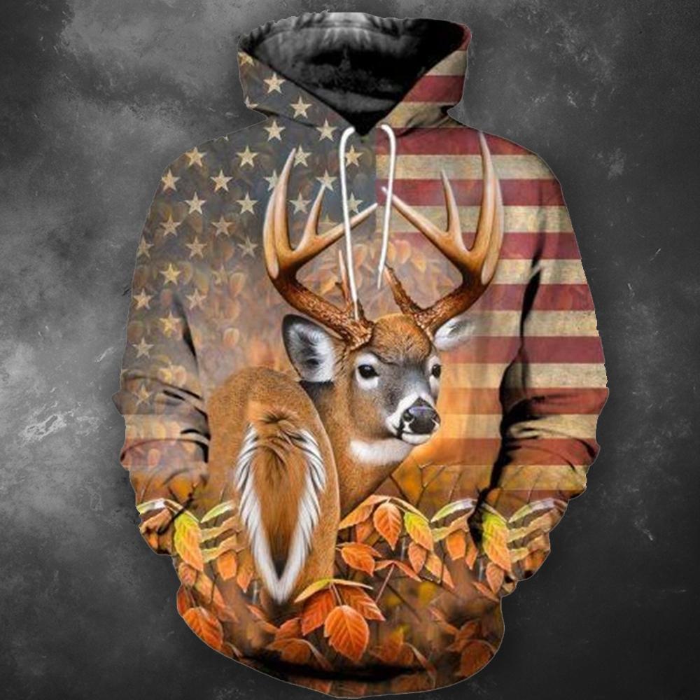 American Flag Deer Hunting All Over Print  For Men & Women  HT2434