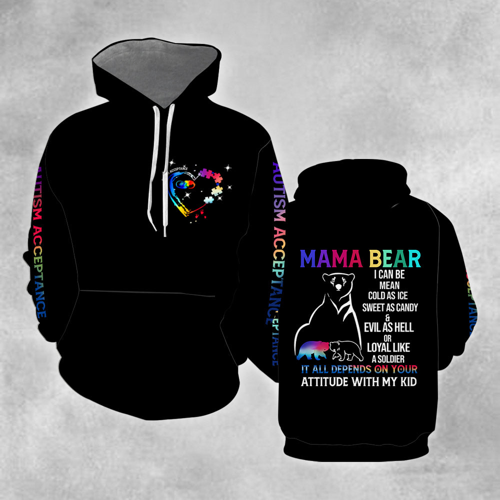 Autism Awareness Mama Bear All Over Print  For Men & Women  HO7905