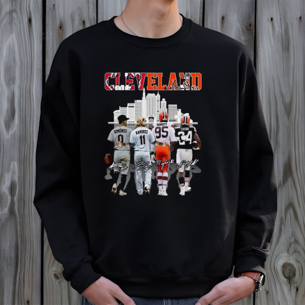 Original Cleveland Guardians Gimenez Ramirez And Browns Garrett Chubb  Signatures T-shirt,Sweater, Hoodie, And Long Sleeved, Ladies, Tank Top