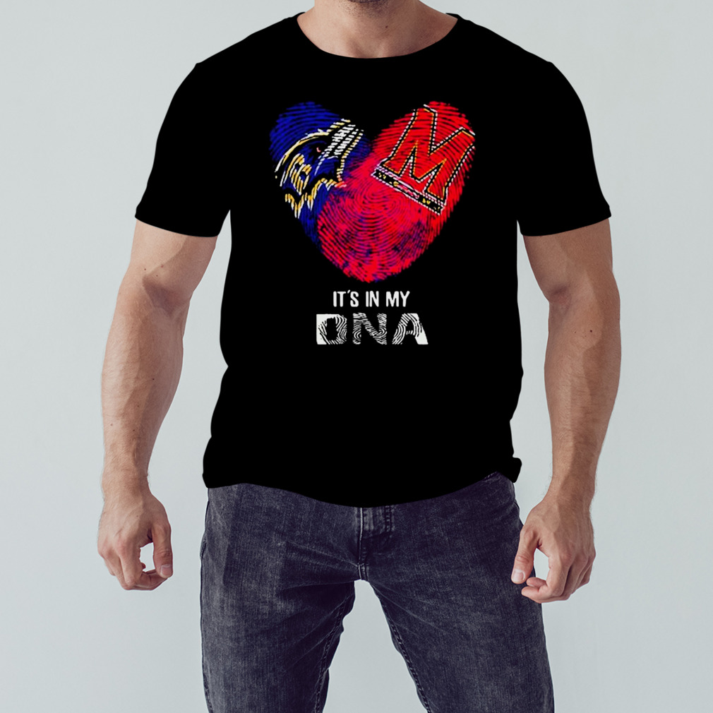 Baltimore Ravens And Maryland Terrapins Heart It’s In My Dna 2023 T-shirt