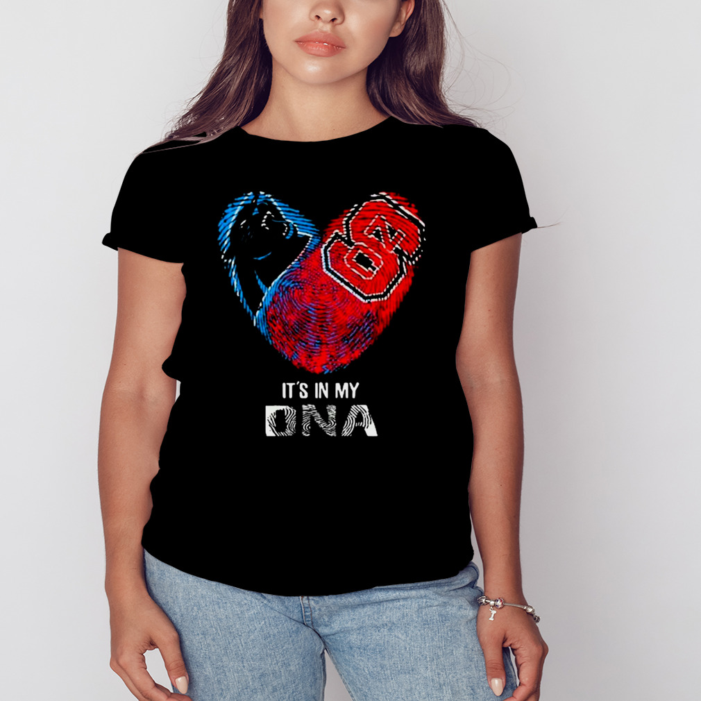 Carolina Panthers And North Carolina State Heart It's In My Dna 2023 T Shirt