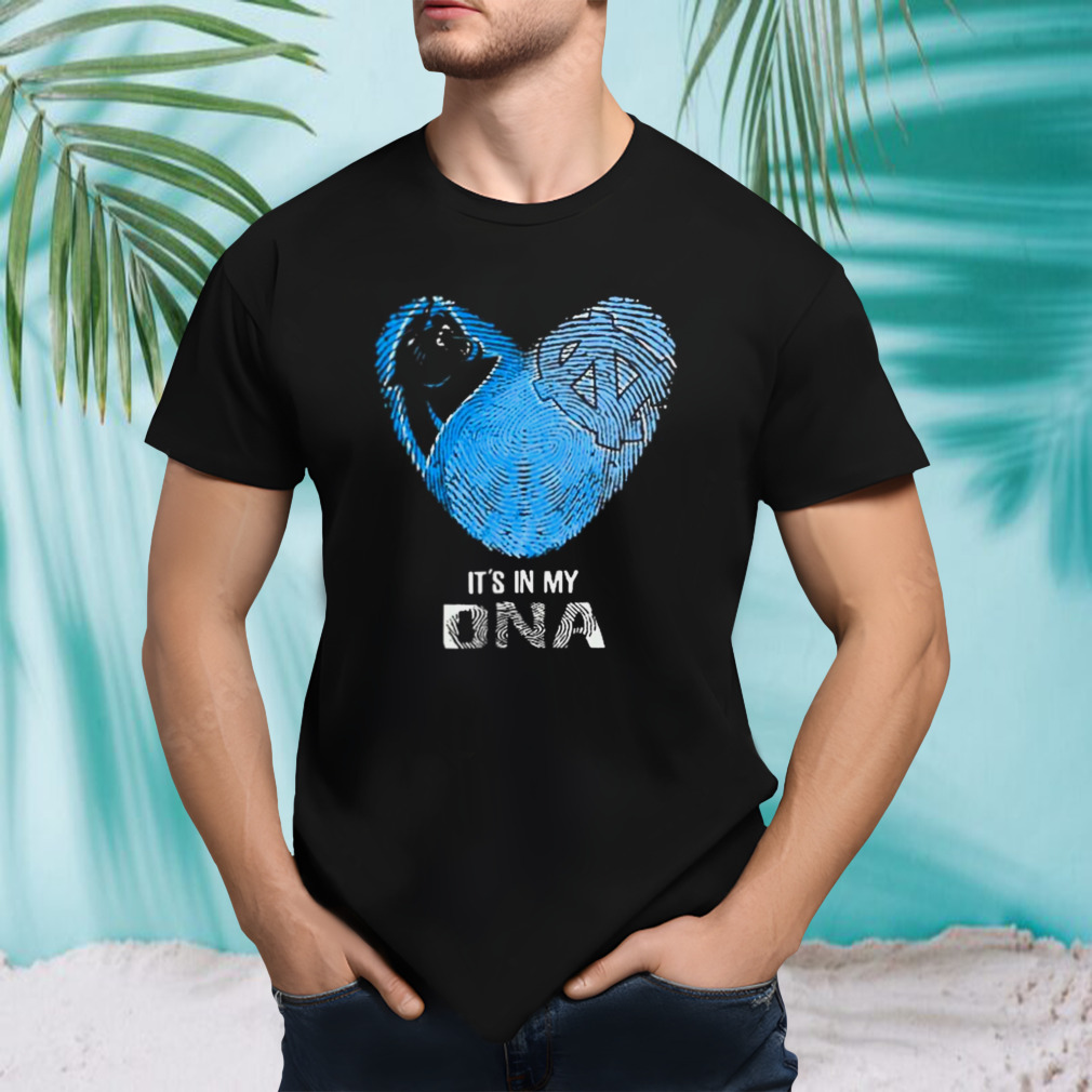Carolina Panthers And North Carolina Tar Heels Heart It’s In My Dna 2023 T-shirt