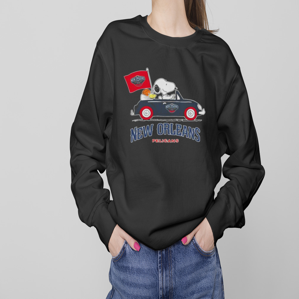 New Orleans Pelicans Basketball Snoopy Dog Driving Car Shirt