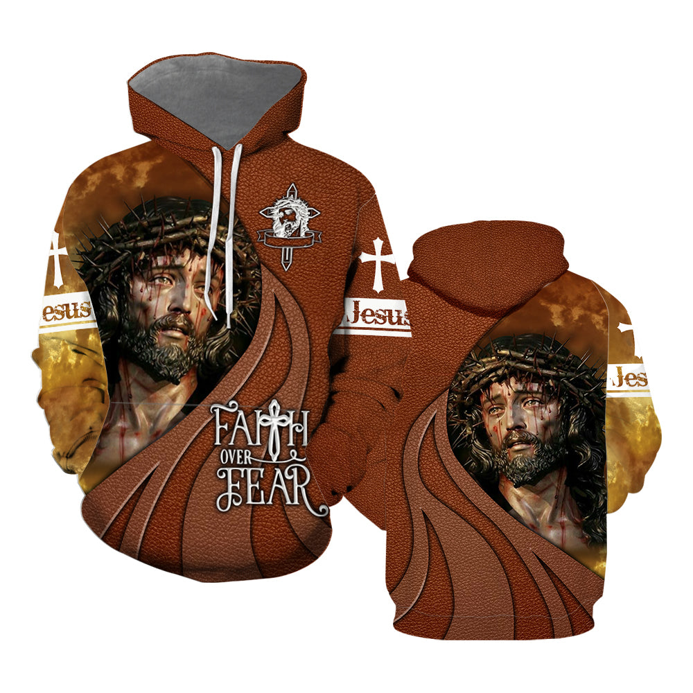 Faith Over Fear Christian Jesus All Over Print  For Men & Women  HP5427