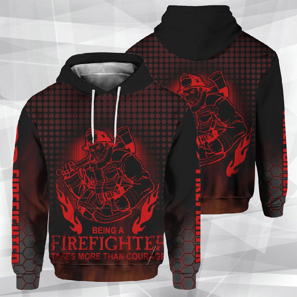 Firefighter All Over Print  Hoodie  For Men & Women  Full Size  HT7420