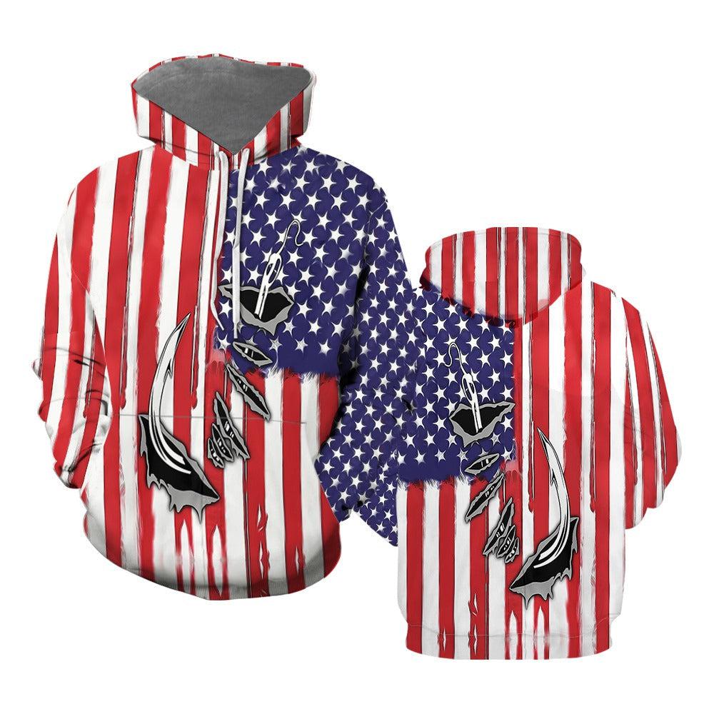 Fish Hook American Flag All Over Print  For Men & Women  HP2344