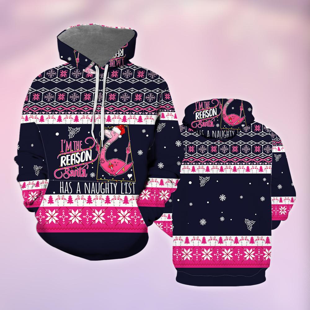 Flamingo I Am The Reason Santa Has A Naughty All Over Print  For Men & Women  HP1777