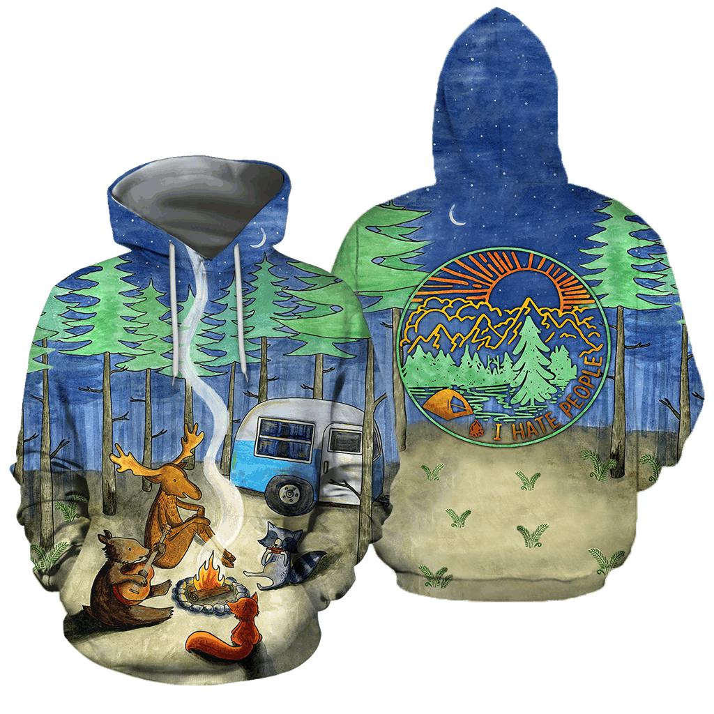 Friends Around Campfire Night All Over Print  For Men & Women  HT4503