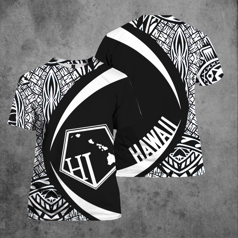 Hawaiian Polynesian Black And White Shirts