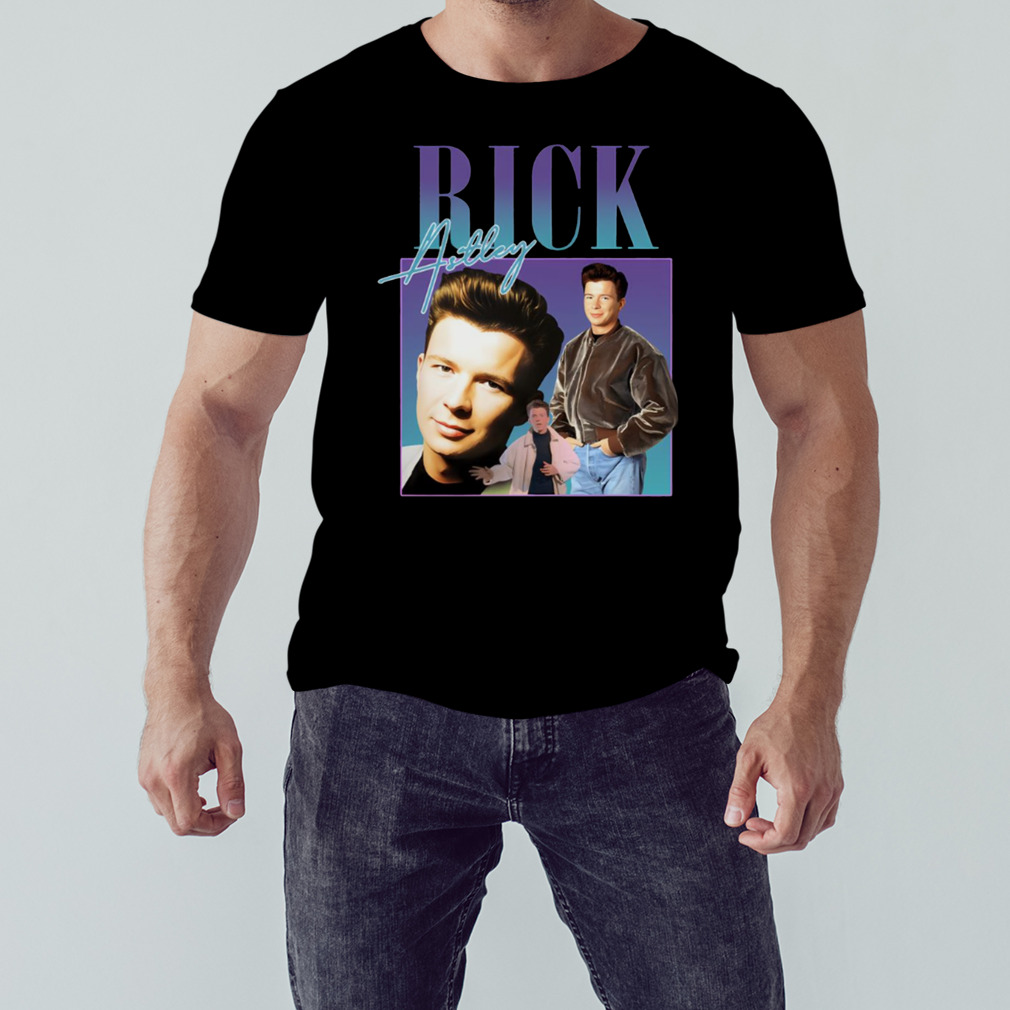 Homage Music Icon Legend Graphic Rick Astley shirt