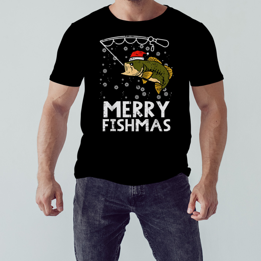 Merry Fishmas Fish Fishing Pjs Christmas Pajama Dad Men shirt