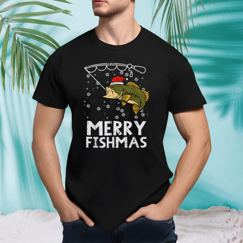 Merry Fishmas Fish Fishing Pjs Christmas Pajama Dad Men shirt