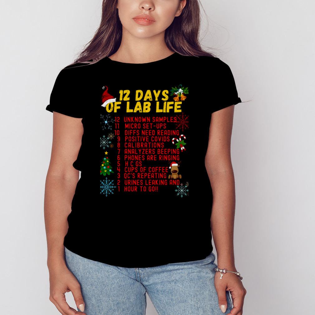 12 Days Of Lab Life Christmas Medical Laboratory Scientist shirt 2 Women's tshirt