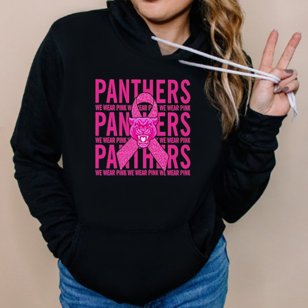 Carolina Panther Mascot We Wear Pink Cancer T-shirt,Sweater, Hoodie, And  Long Sleeved, Ladies, Tank Top