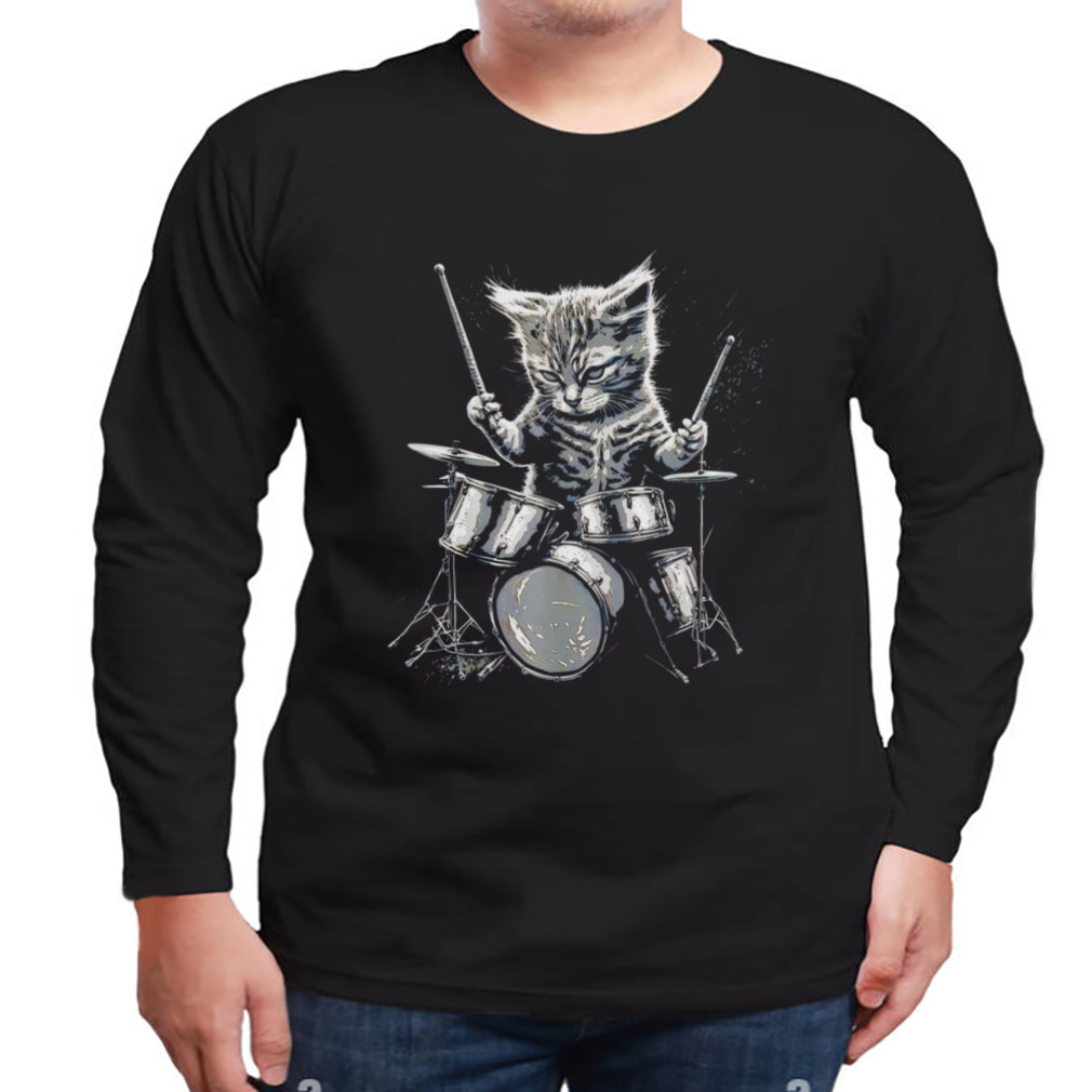 Cat kitty drums shirt 3 Longsleeve tshirt