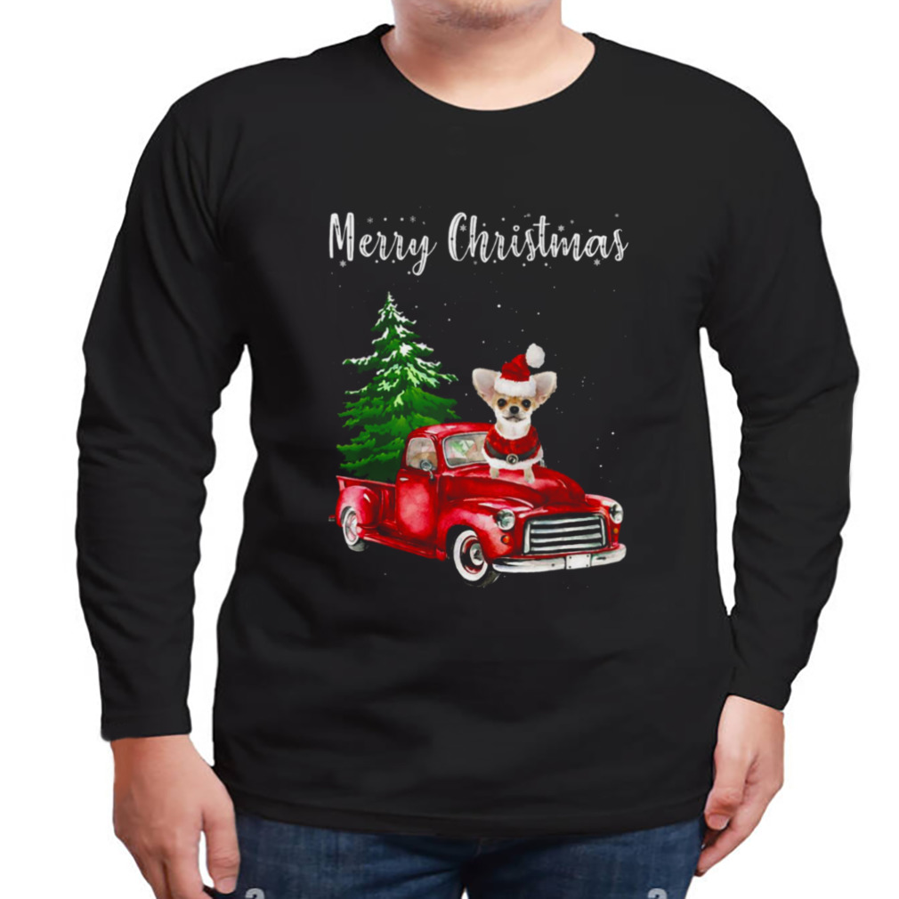 Chihuahua Christmas Tree Red Truck Pajamas shirt 3 Longsleeve tshirt