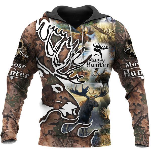 Hunting - Moose Hunter Brown Camo All Over Print  For Men & Women  HT5291