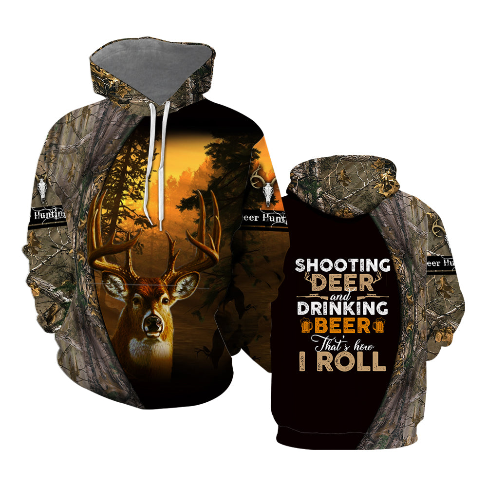 Hunting Deer and Drinking Beer All Over Print  For Men & Women  HT3443