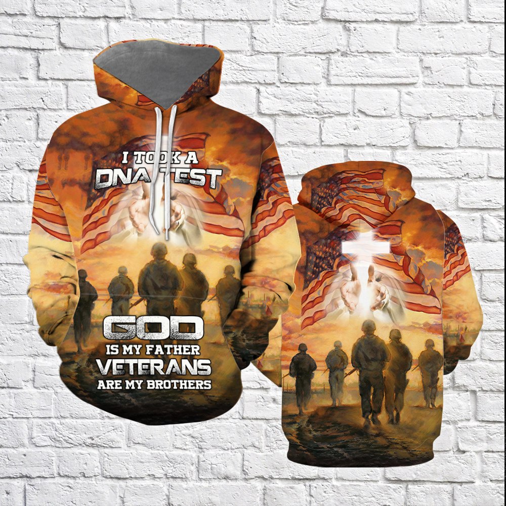 I Took A DNA Test God Is My Father Veterans All Over Print  For Men & Women  HO4546