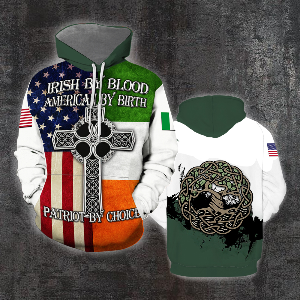 Irish By Blood American By Birth Patriot By Choice All Over Print  For Men & Women  HT6165