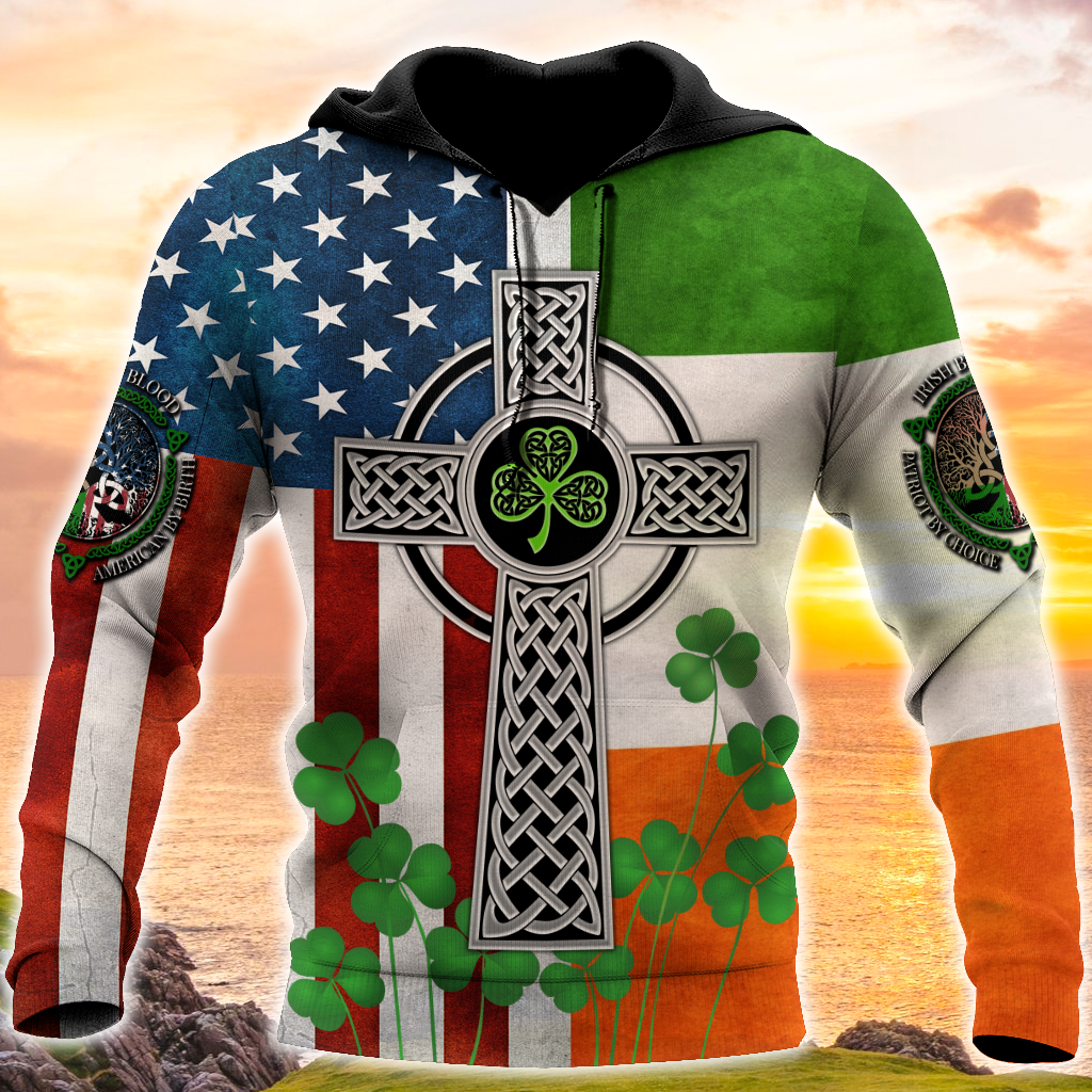 Irish Celtic Knot Cross St.Patrick Day All Over Print  For Men & Women  HT6756