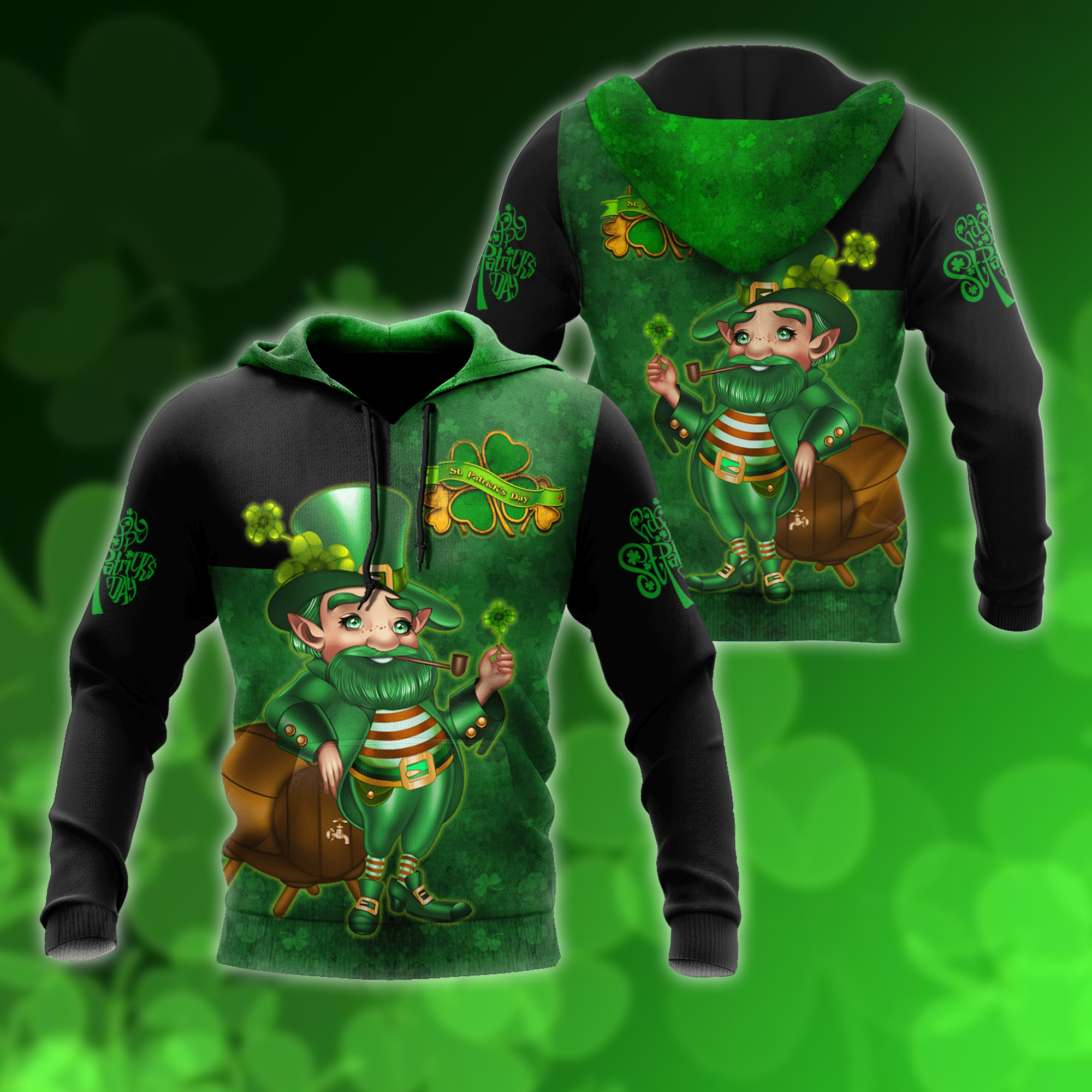 Irish Saint Patrick's Day Shamrock All Over Print  For Men & Women  HT6763