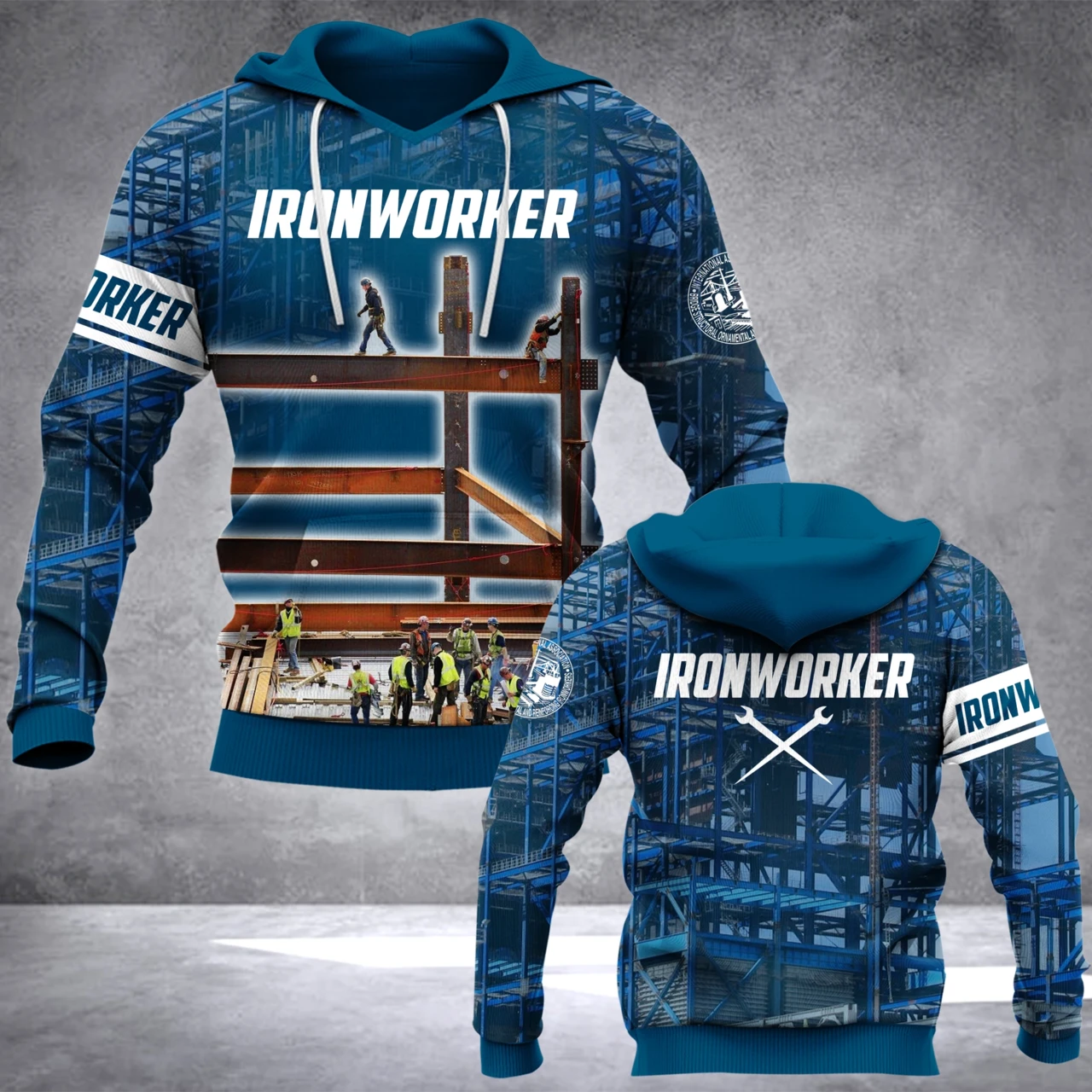 Ironworker Blue All Over Print  For Men & Women  HT9556