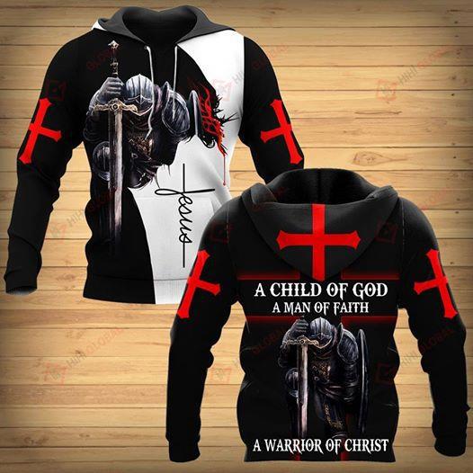 Jesus A Child Of God A Man Of Faith A Warrior Of Christ All Over Print  Hoodie  Unisex  Full Size  Colorful  K1313